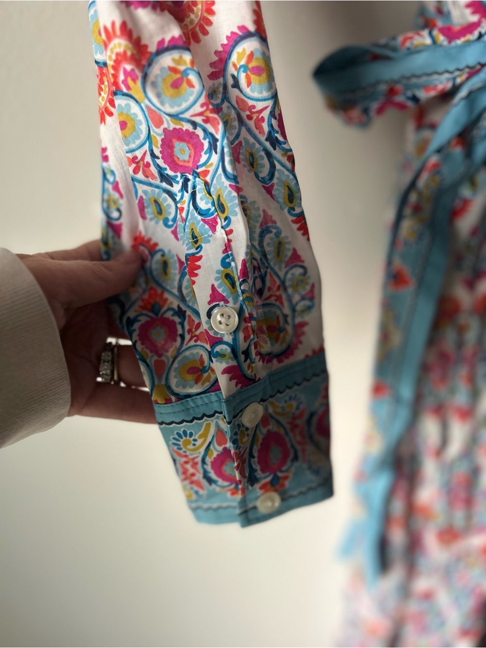 BODEN Flo Cotton Midi Shirt Dress Paisley Floral Belted NWT 10 Regular - Picture 5 of 10
